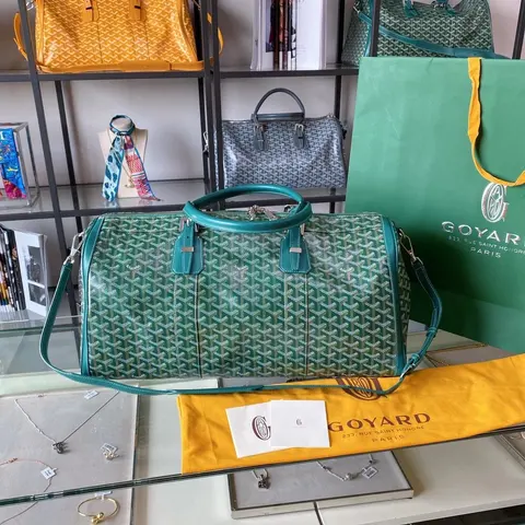 Goyard Green Monogram Canvas Duffle Bag