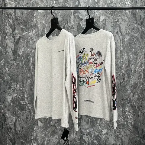 Chrome Hearts Graffiti Print Long Sleeve T-Shirt