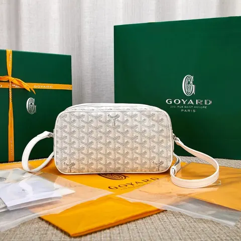 Goyard White Monogram Canvas Crossbody Bag