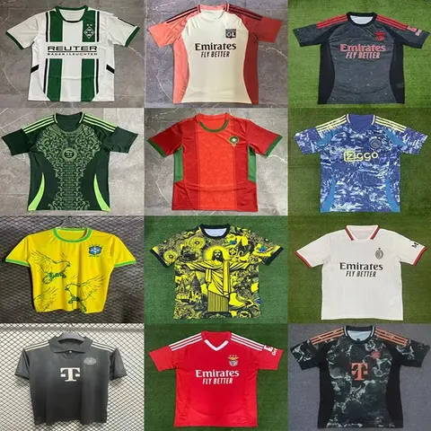 Football Jersey Collection Featuring Real Madrid, Ajax, and Various Teams