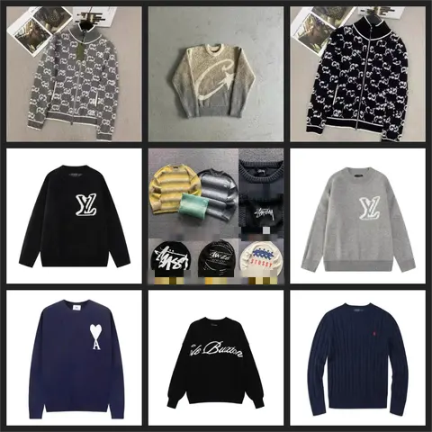 Luxury Brand Knitwear Collection Featuring Louis Vuitton, Stussy, and Ralph Lauren Sweaters