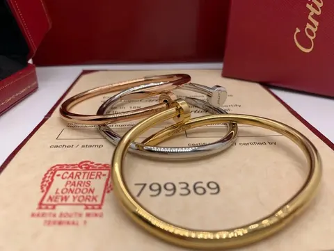 Cartier Love Bracelets Set in Yellow, Rose, and White Gold