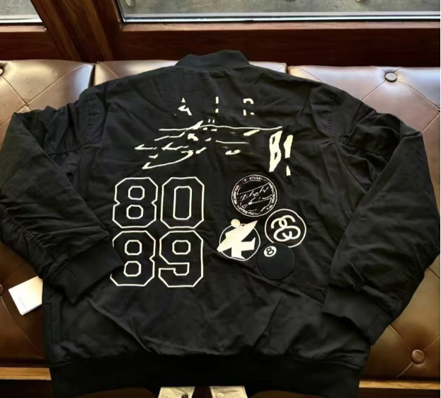 飞行员夹克宽松棒球服外套黑色