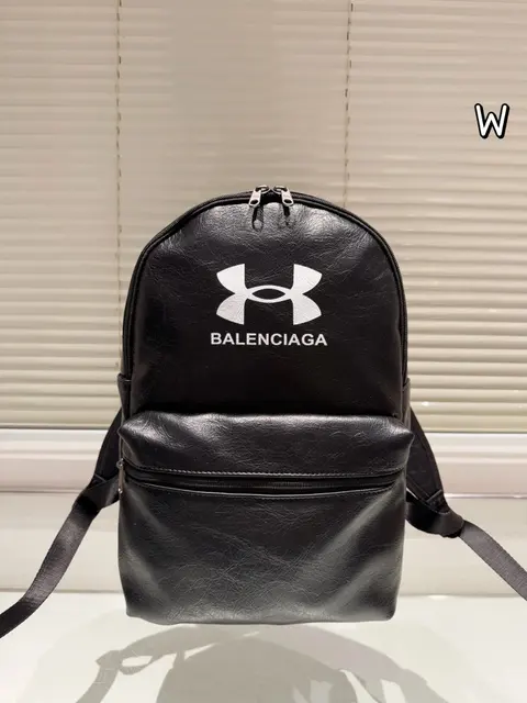 Under Armour x Balenciaga Black Leather Backpack