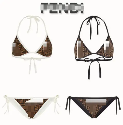 Fendi Logo Print Bikini Set