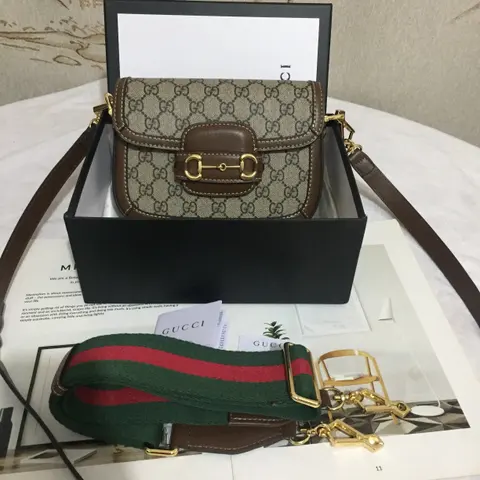 Gucci GG Supreme Horsebit Shoulder Bag