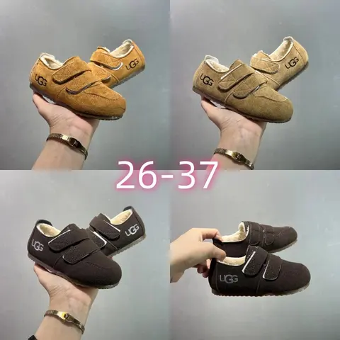 UGG Kids Suede Slip-On Shoes with Velcro Straps