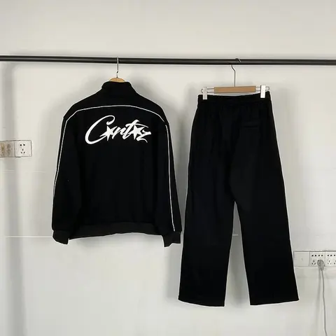 Critez Black Track Jacket and Pants Set