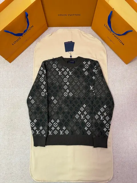 Louis Vuitton Camouflage All-Over Jacquard Knit Sweater