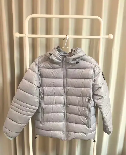 Moncler Light Gray Quilted Down Jacket
