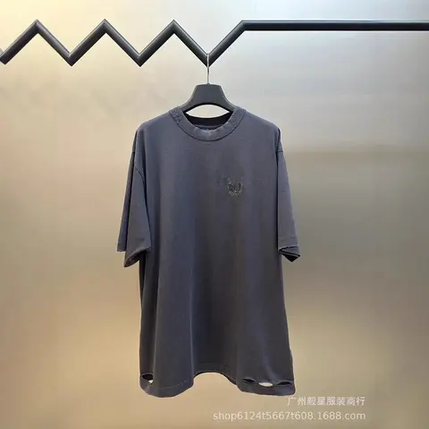 Dark Gray Oversized T-Shirt with Side Slits