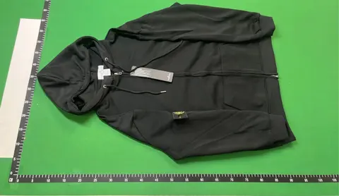 Black Hooded Zip-Up Sweatshirt