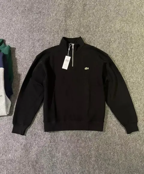 Lacoste Black Quarter-Zip Sweatshirt