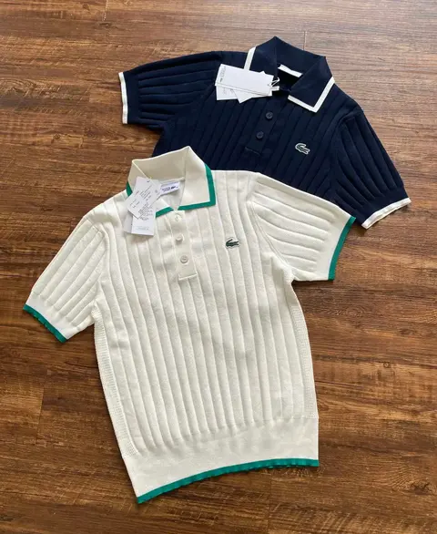 Lacoste Ribbed Knit Polo Shirt