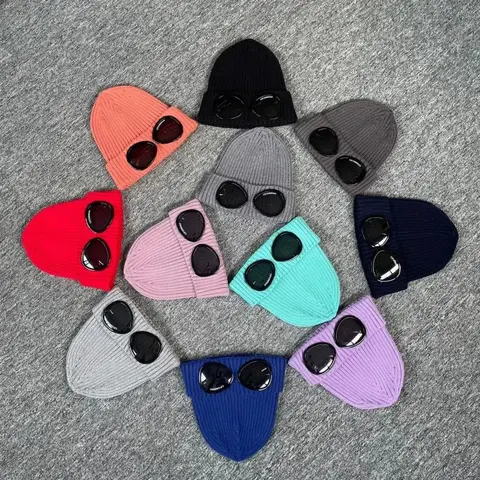 Colorful Knit Beanies with Sunglasses