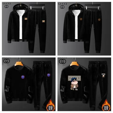 Gucci Men's Black Velvet Tracksuit Collection