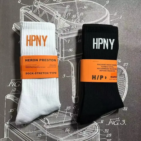 Heron Preston Globe & HPNY Towel-Textured Bottom Socks