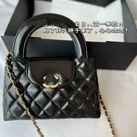 Chanel Black Quilted Leather Mini Bag with Gold Chain
