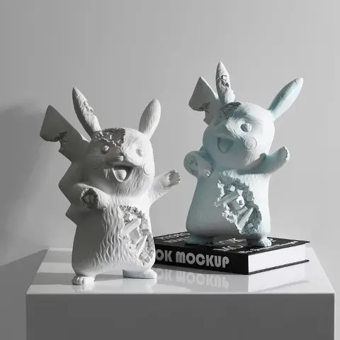 Pikachu Desktop Sculpture Decorative Figurine - Luxury Living Room and Entryway Art Piece