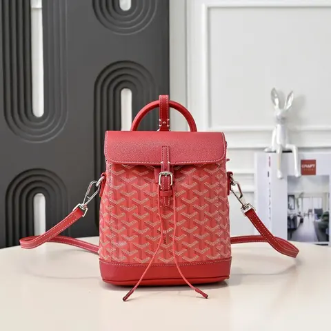 MCM Red Monogram Backpack
