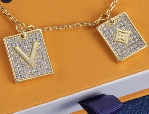 Louis Vuitton Monogram Diamond Pendant Necklace
