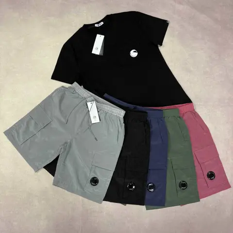 CP Company Cargo Shorts and T-Shirt Set