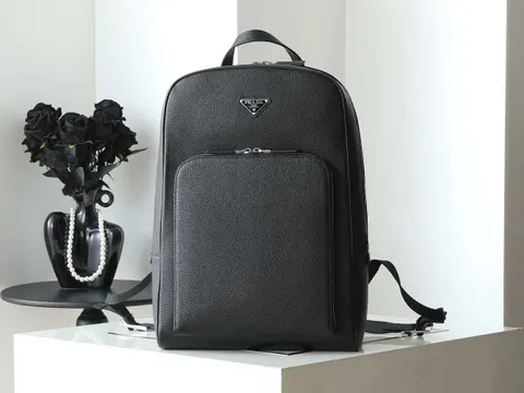 Prada Black Leather Backpack