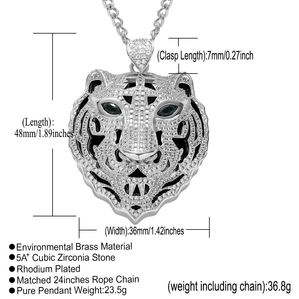 老虎小扣头银+3mm*60cm不锈钢麻花链