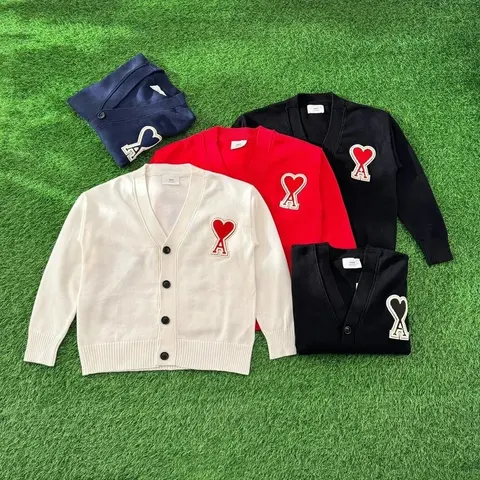 Arii Heart A Embroidered Cardigan Sweaters