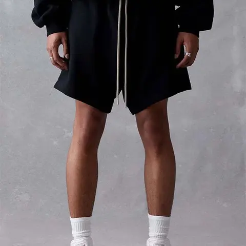 Black Oversized Drawstring Shorts
