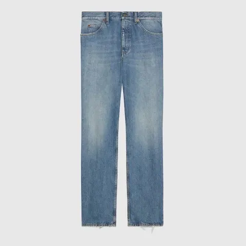 Light Wash Straight Leg Jeans