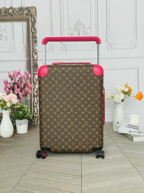 Louis Vuitton Monogram Rolling Suitcase with Pink Accents