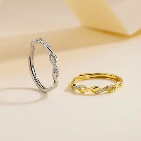 Twisted Diamond Accent Hoop Earrings - Silver and Gold