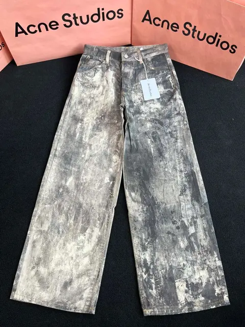 Acne Studios Distressed Wide Leg Jeans