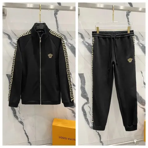 Versace Black Track Suit with Greek Key Trim