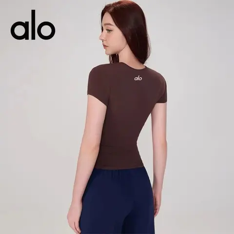 alo Yoga Short Sleeve Crop Top