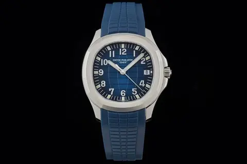 Patek Philippe Aquanaut Watch with Blue Dial and Rubber Strap