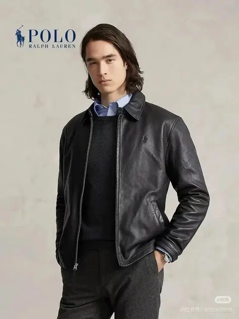 Polo Ralph Lauren Men's Black Leather Jacket