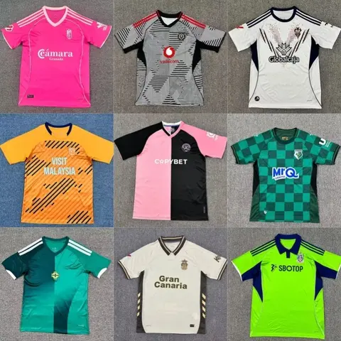 Collection of Football jerseys from various teams