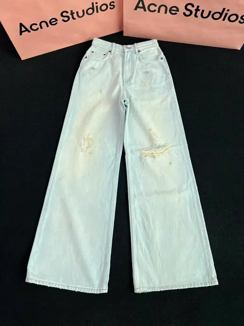 Acne Studios Distressed Wide Leg Jeans