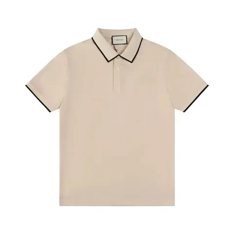 Gucci Beige Polo Shirt with Black Trim