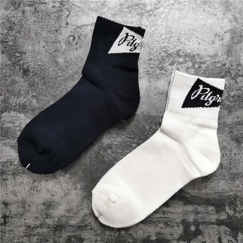 Pilgrim Brand Ankle Socks - Black and White Pair
