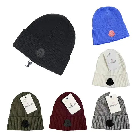 Moncler Ribbed Knit Beanie Hat Collection