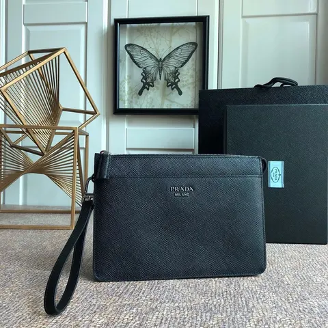 Prada Milano Saffiano Leather Clutch Bag