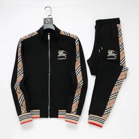 Burberry Black Check-Trim Track Suit