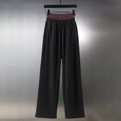 Black Wide-Leg Sweatpants with Elastic Waistband