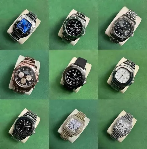 Luxury Watch Collection Featuring Rolex and Cartier Models