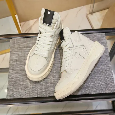 White High-Top Sneakers with Star Logo