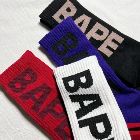 BAPE Towel Socks with Large Letter Logo