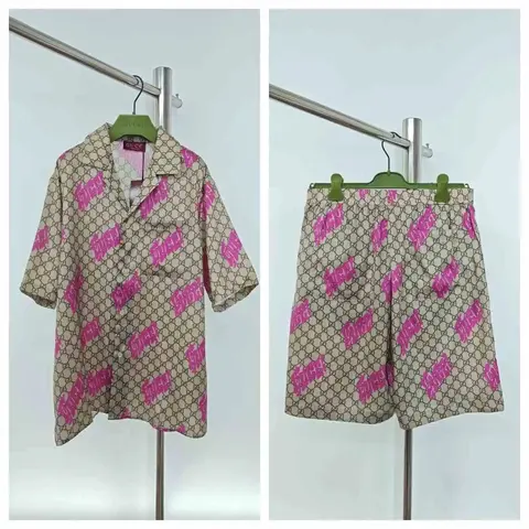 Gucci Gucci Logo Print Shirt and Shorts Set